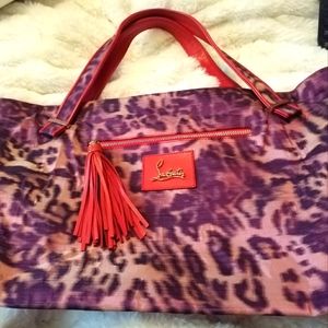 Christian Louboutin Nylon Leopard Print Tote